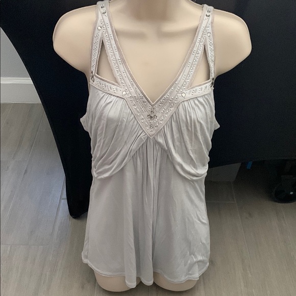 White House Black Market White Embellished Tank Top - Picture 1 of 6